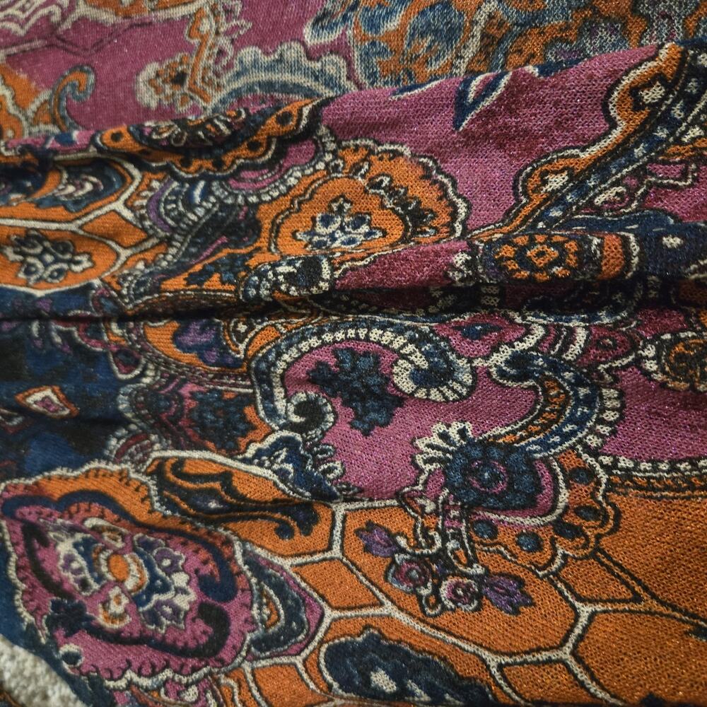 Jones New York Open Cardigan Size L Boho Drape Pink Purple Yellow Paisley Gypsy - Picture 4 of 8